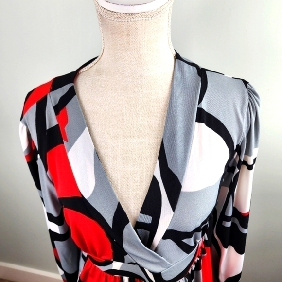 Cha Cha Vente Women’s Baby Doll Splice Neck Tunic Top Stretch Large - Picture 2 of 8